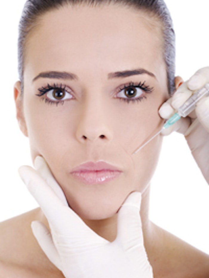 cosmetic treatment with botox injection