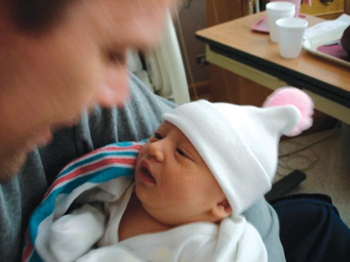 Skin Inc. magazine's graphic designer Steve Jones and wife Deirdre welcomed Skyla Marie.