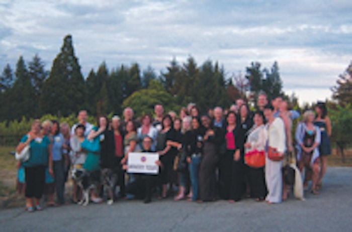 The wine tour group at Face & Body 2009.