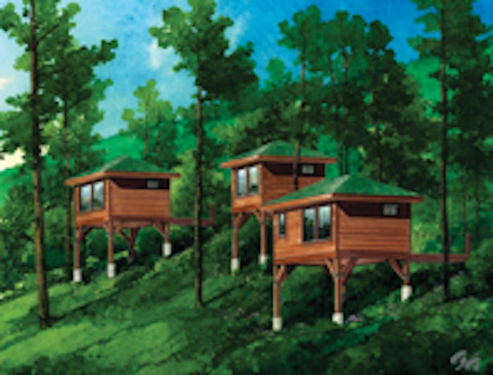 Stonewater Cove Resort’s Treehouse Spa, set to open in May in Table Rock Lake, MO, offers a luxury forest retreat on the shores of Table Rock Lake. A variety of organic treatments will be provided in individual elevated treatment rooms, or tree houses, that incorporate handcrafted materials from the local forest. The tree houses offer clients total privacy and a glass wall providing a sweeping view of the forest.