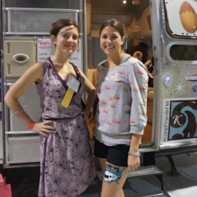 My Spa Buzz Bus tour guide Kate Sornson and me in front of the fantastical wellness-mobile.