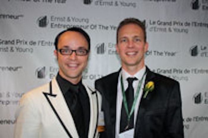 From left, B. and A. Koronczay at the awards ceremony at the Vancouver Convention Center in October.
