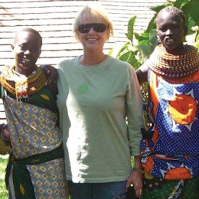 Linda Nelson with tribal women in Nigeria