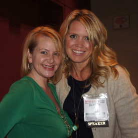 Debra Locker (left) and Darlene Fisk told eager Face & Body attendees about the most effective P.R. strategies for their businesses.