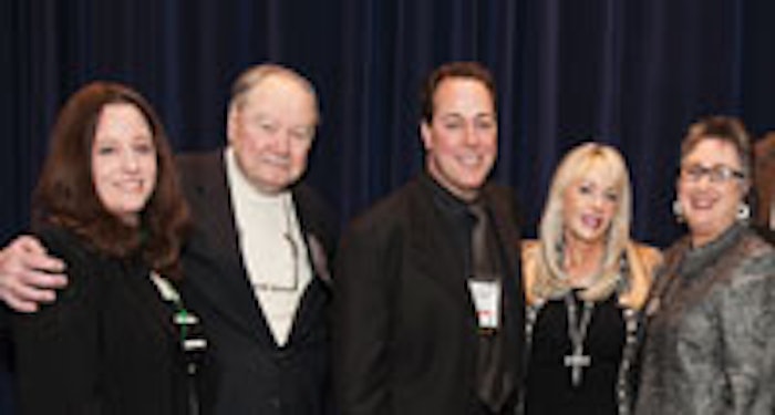 From left, Cathy with legends P. Pugliese, M. Lees, C. Heathman and R. Gadberry at Face & Body Midwest 2013.
