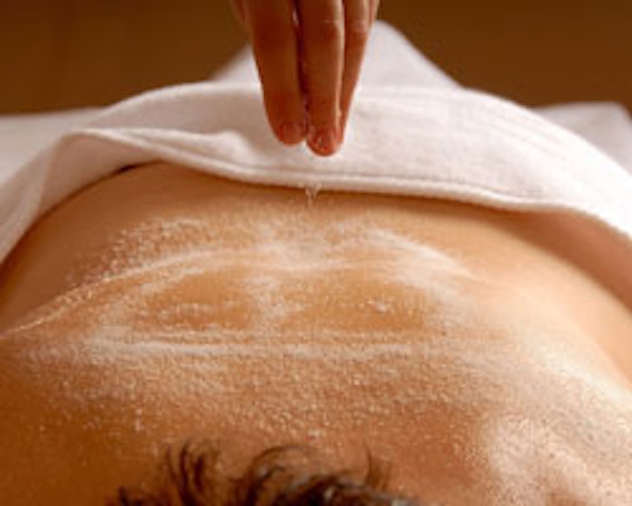 Biras Spa's sea salt scrub treatment.
