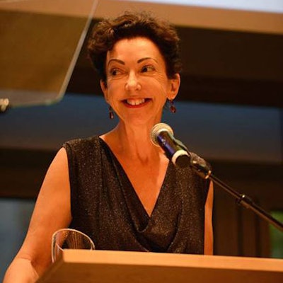 Jane Wurwand, co-Founder and Owner of Dermalogica accepts an award on behalf of the brand by non-profit CAST for its commitment to women and girls worldwide.