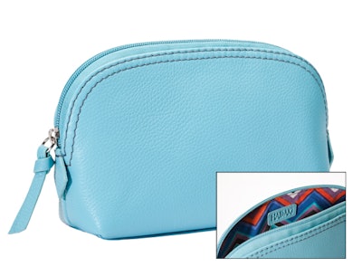 HADAKI Leather Cosmetic Pouch in Aquarelle