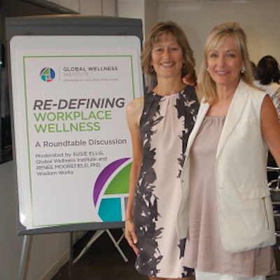 GWI chairman and CEO Susie Ellis (right) and Wisdom Works CEO Renee Moorefield, Ph.D. hold court at their roundtable event.