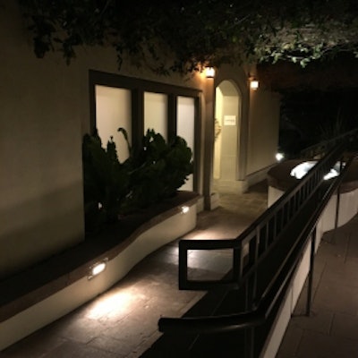 The entryway to Exhale Spa in Santa Monica, California at the Fairmont Miramar Hotel & Bungalows.