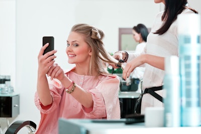 Young woman in a hair salon