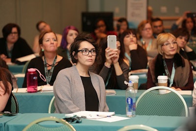 An attendee at Face & Body Midwest