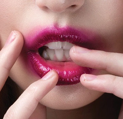 Messy lipstick