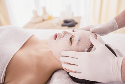 Someone receiving a spa treatment