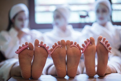 People relaxing at a spa