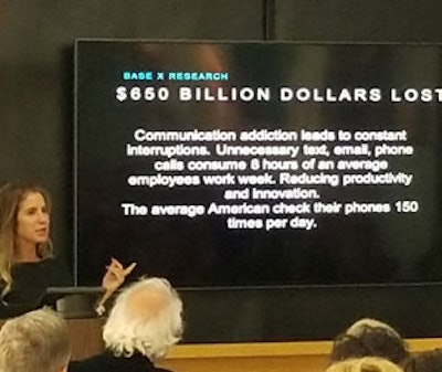 “How do you give 100% of yourself if 50% of yourself is in your phone,” said Stacie Bowie, owner of Bowie Salon and Spa. She noted that the average American checks their cell phone about 150 times a day. This leads to roughly eight hours of a full-time employee’s time each week. These distractions, which may accumulate unconsciously, are a drag on retail sales, client satisfaction and teamwork.