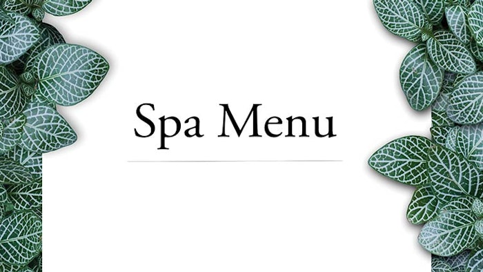 Spa Menu