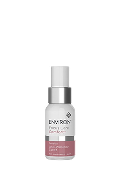 Environ's new Complete Anti-Pollution Spritz is an intelligent formulation designed to provide the skin barrier with the benefits of an extra line of defense against the harmful effects of pollution. In addition to a synergistic formulation of vitamins and botanicals, it contains POLLUSTOP®, an ingredient that assists to form the effects of a physical skin barrier to help protect against 3 types of pollution: atmospheric, UV and urban pollution. It helps to reduce the effects of oxidative stress and of rebalancing the microbiome. It leaves the skin appearing calmer, less inflamed and healthy-looking.