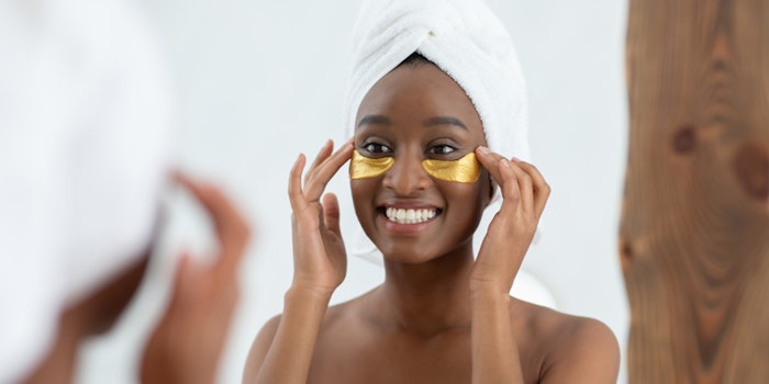 Gold is everywhere from moisturizers to serums and oils and even eye patches.