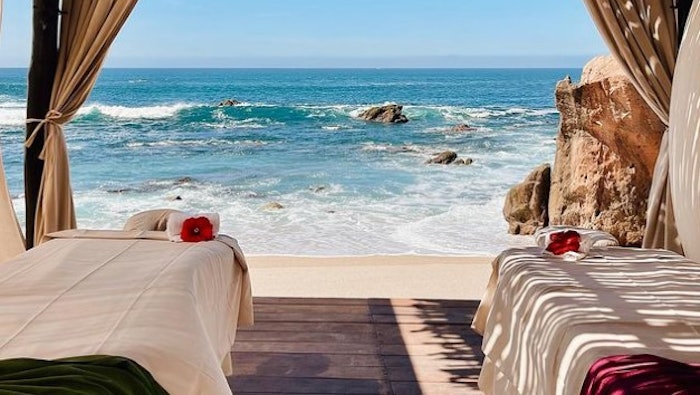 An open air massage space at Esperanza, an Auberge Resort in Los Cabos, Mexico.