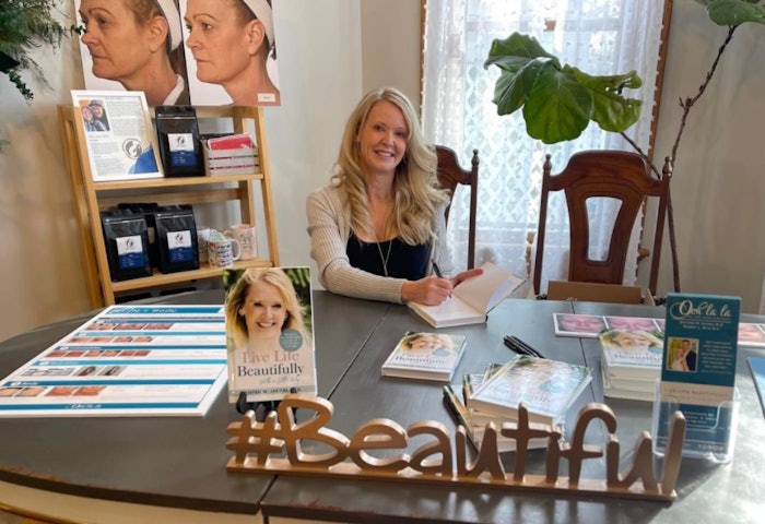 Kristen M. Jacobs, M.D., at a book signing for “Live Life Beautifully (With a Little Help).'