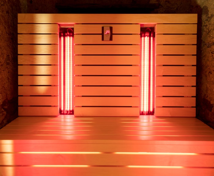 closeup of an infrared sauna
