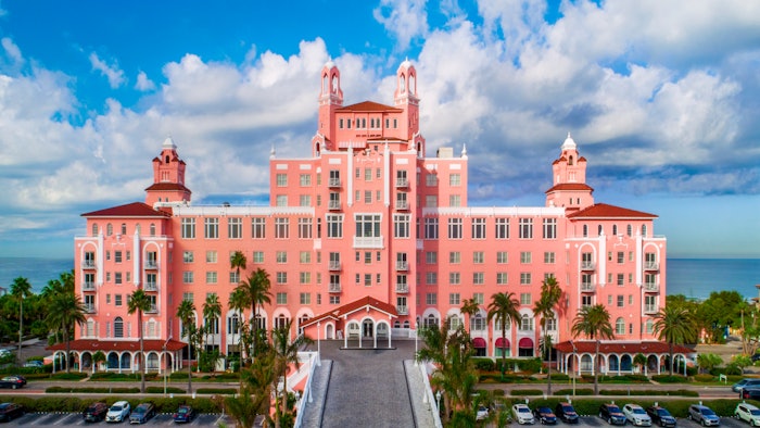exterior arial shot of the don cesar hotel