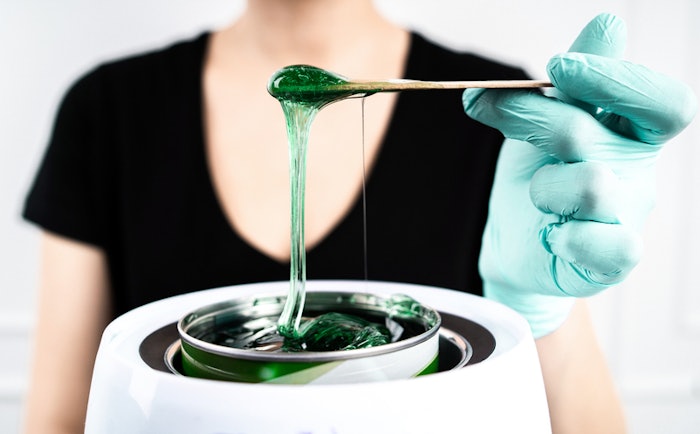 preparation of green wax for hair removal service