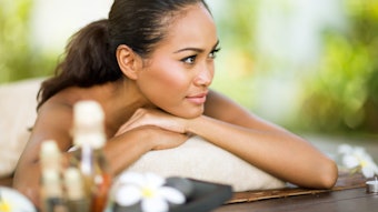 woman enjoying spa visit