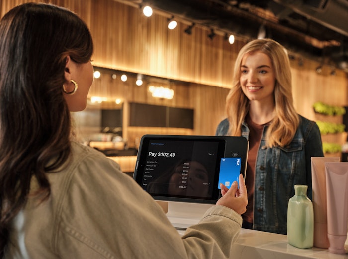 Square Stand user at a salon