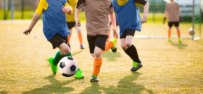 Kids playing soccer