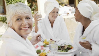 women enjoying snacks at spa