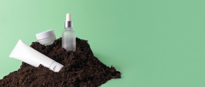 Concept of recycling of plastic cosmetic containers