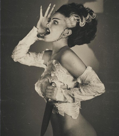 Kylie Jenner's matte nude manicure completed her Bride of Frankenstein costume