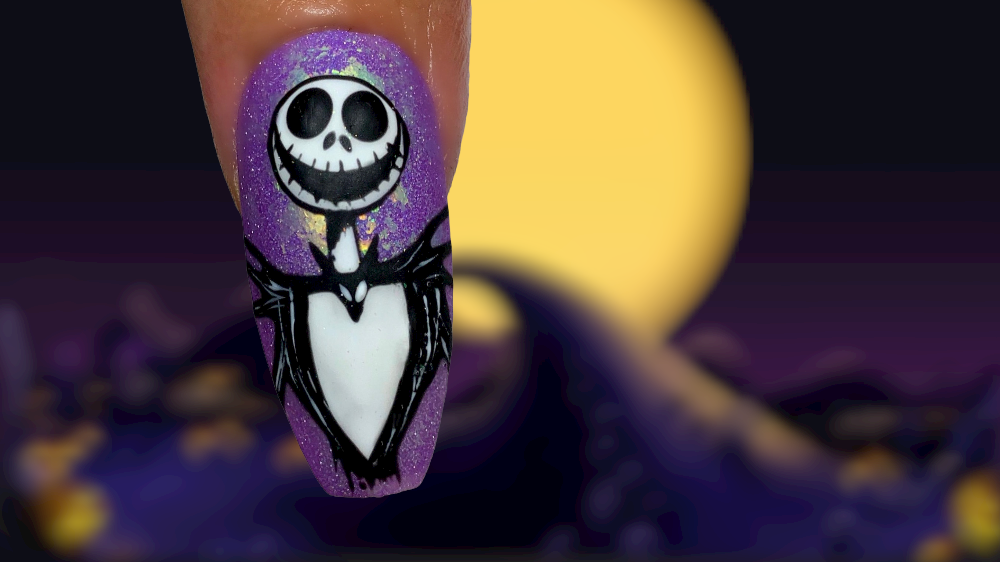Jack Skellington nail art tutorial