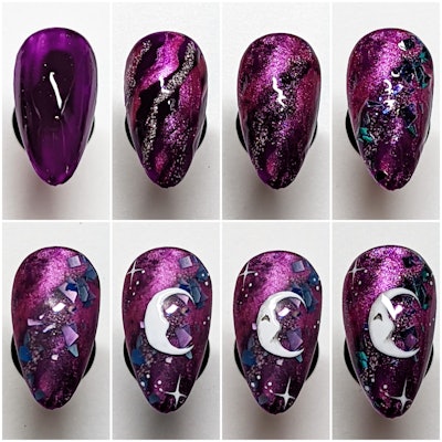 Moon nail art step-by-step