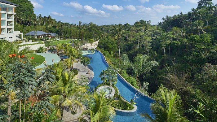 The Westin Resort & Spa Ubud, Bali features a natural running trail and spa experiences nestled among green hills, rice paddies and the winding Wos River.