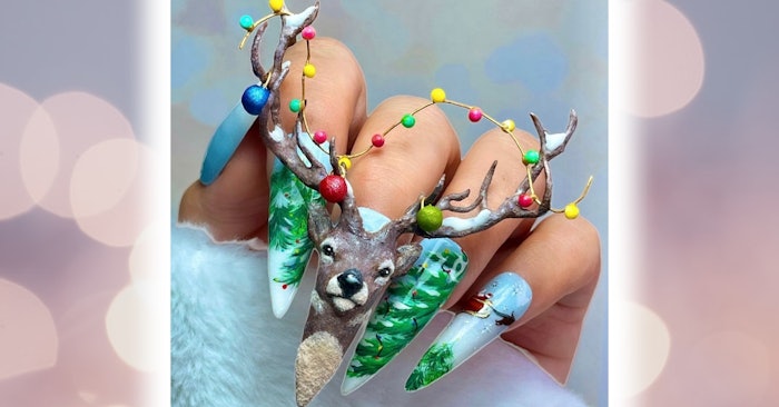 Can you guess how long it took Gemma Dawson to create her 3D reindeer nail art?