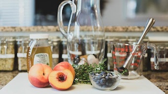 Peaches and blueberries pair nicely together, and a sprig of thyme packs a powerful punch of savory sweetness.