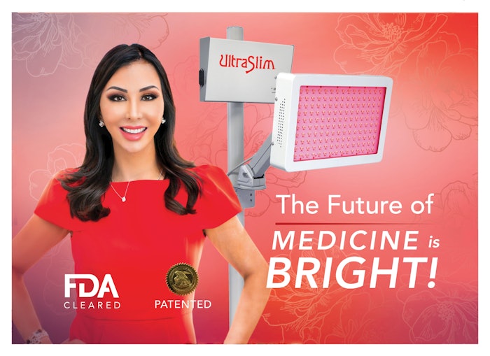 UltraSlim is a medical red light device indicated for three types of use: Immediate Fat Reduction, Skin Tightening, and the Reduction of Pain and Inflammation.