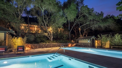 Renovations included a complete overhaul of the bathhouse and pools at Golden Door.