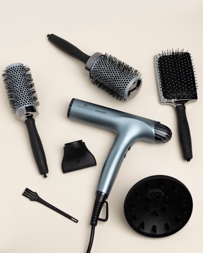 For a limited time,a purchase of a SuperHP High Performance Hair Dryer will also be accompanied by three NewCycle Styling Brushes — two round thermal brushes and a high-performance paddle brush.