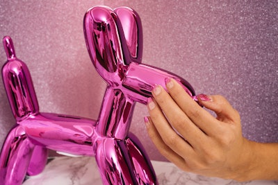 Metallic pink drip ombre