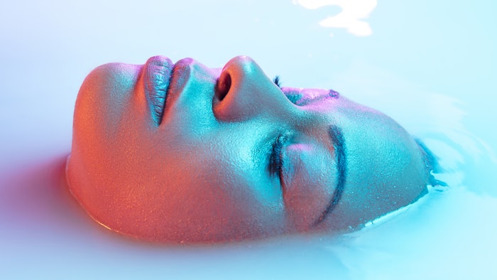 Woman in a milk bath