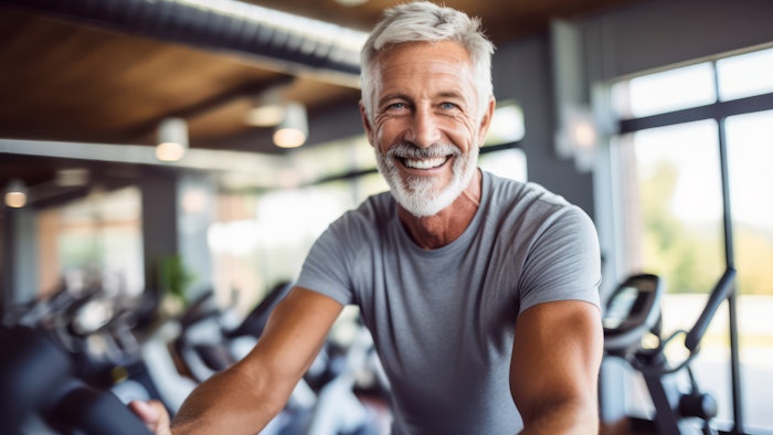 man in gym exercising