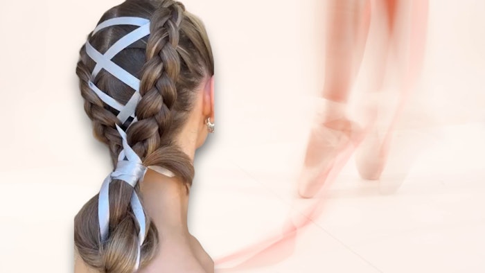 evo Creative Team Member Bel Mills (@bel_pipsqueekinsaigon) shares her take on “corset braids,” a look seen at Christian Siriano’s Spring/Summer 2024 runway originally created by Lacy Redway.