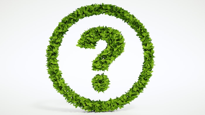 Natural leaf question symbol with white background