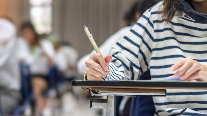 Woman taking class