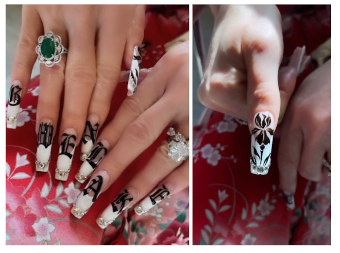 Manicurist Eri Ishizu created Gwen Stefani's nail look for the Super Bowl LVIII TikTok Tailgate performance and debut of the new song ‘Purple Irises’ with Blake Shelton.