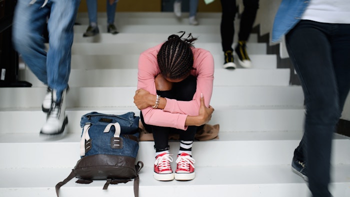 depressed young Black student